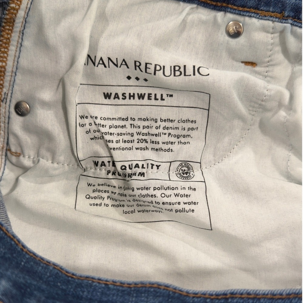Banana Republic Factory High-Rise Wide-Leg Jeans Dark Wash Blue 33/16 Stretch - Picture 9 of 9
